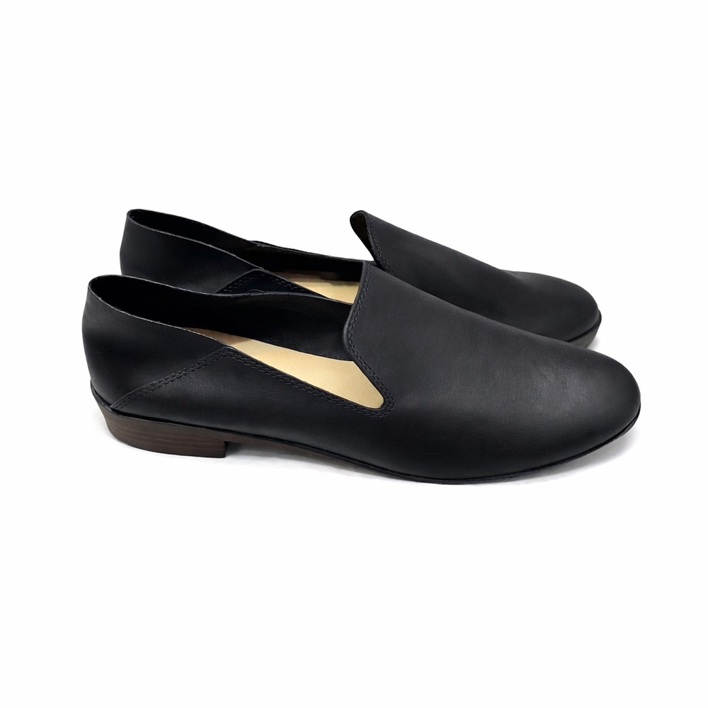 Lucky Brand Black Leather Loafers Slip On Flats Women’s Size 7 Classic